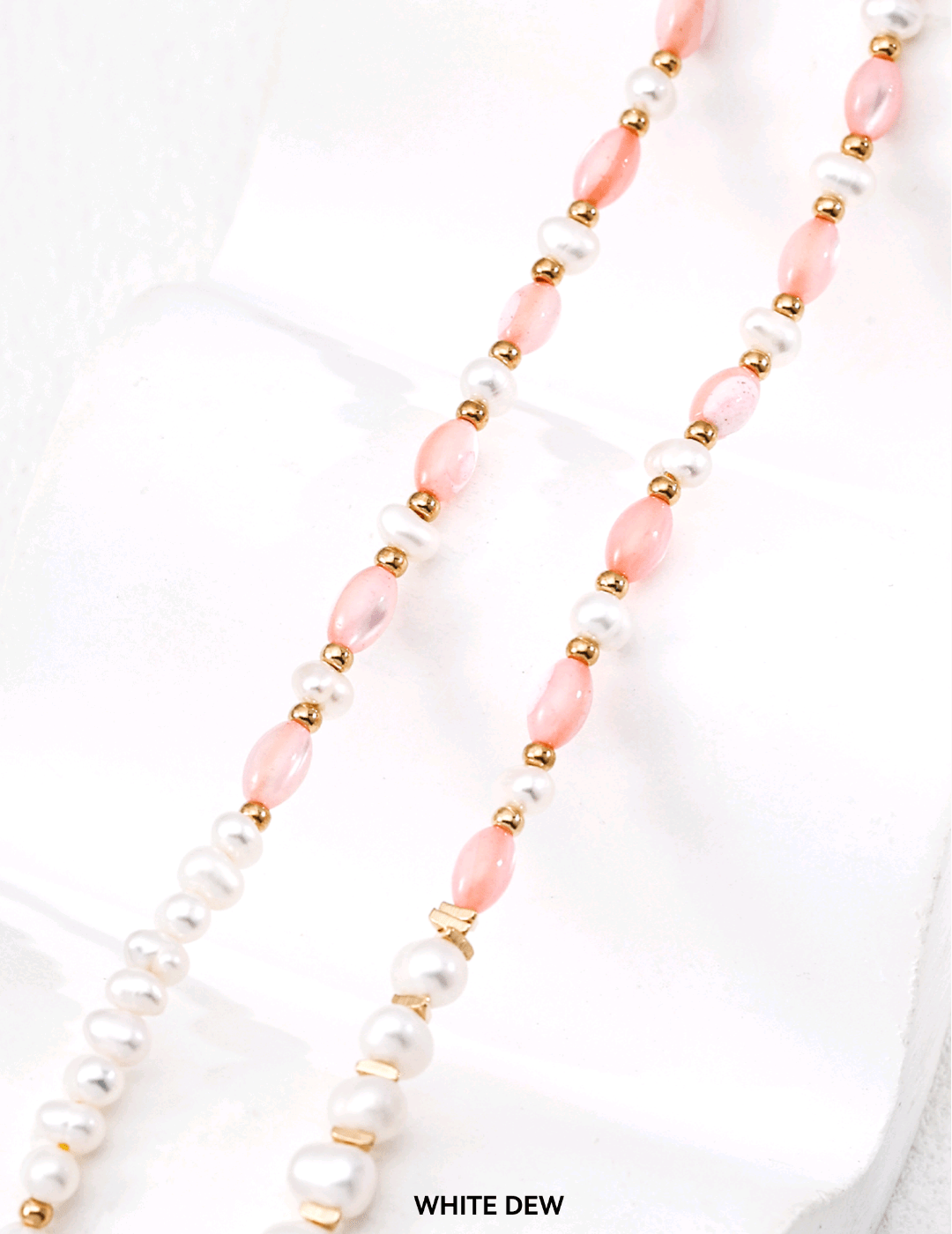 Carmine pink oyster pearl necklace/bracelet